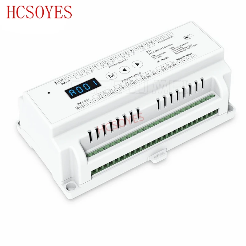 D24 24 канала CV Led DMX512 декодер D24DC5 24V вход 3A * 24CH ШИМ выход led RGB полоса Декодер