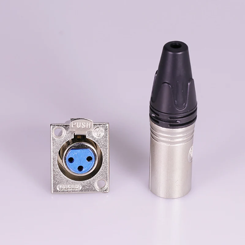 

25sets XLR Connector, MIC Microphone XLR Connector, Silver, 3pins Panel Mounted XLR female socket + XLR male plug