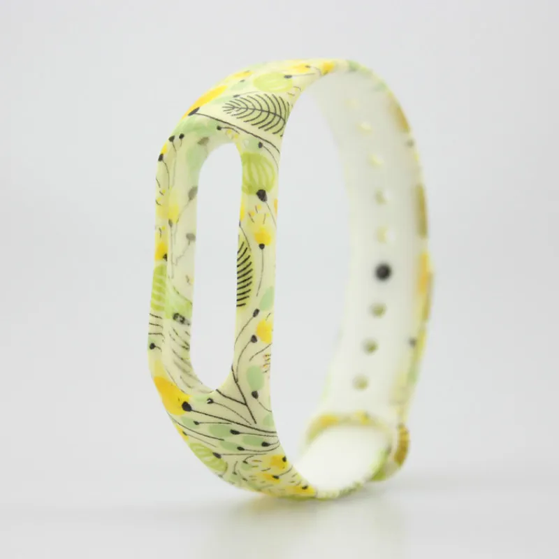 Цветочный Принт Заменить Чехлы для Mi Группа 2 Наручные Smart Watch Замена Корпуса |