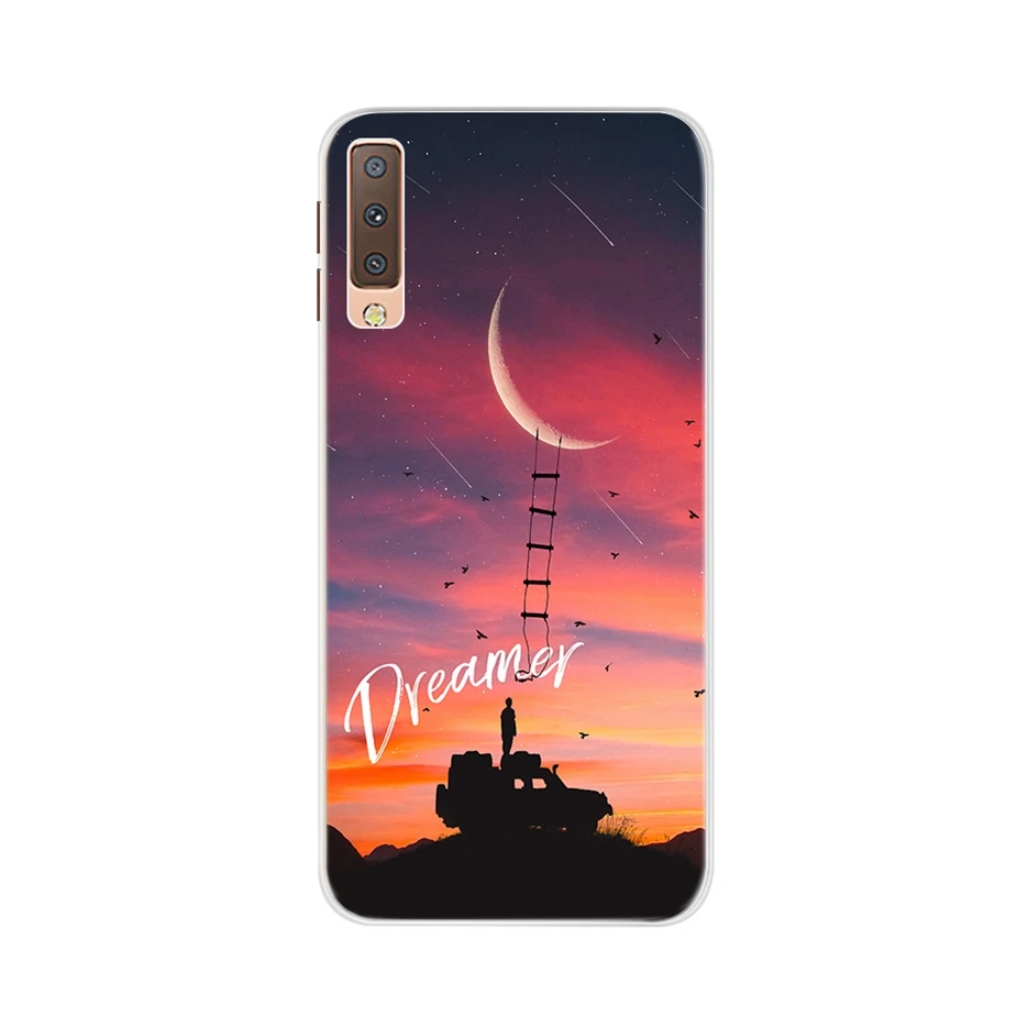 Силиконовый чехол для Samsung A7 2018 мягкая задняя крышка из ТПУ чехлы телефонов с