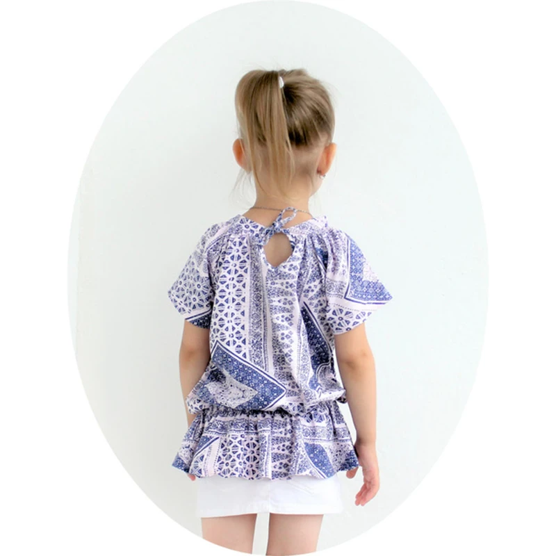 Детская футболка с фарфоровым принтом для девочек модная одежда Roupas Infantis Menino