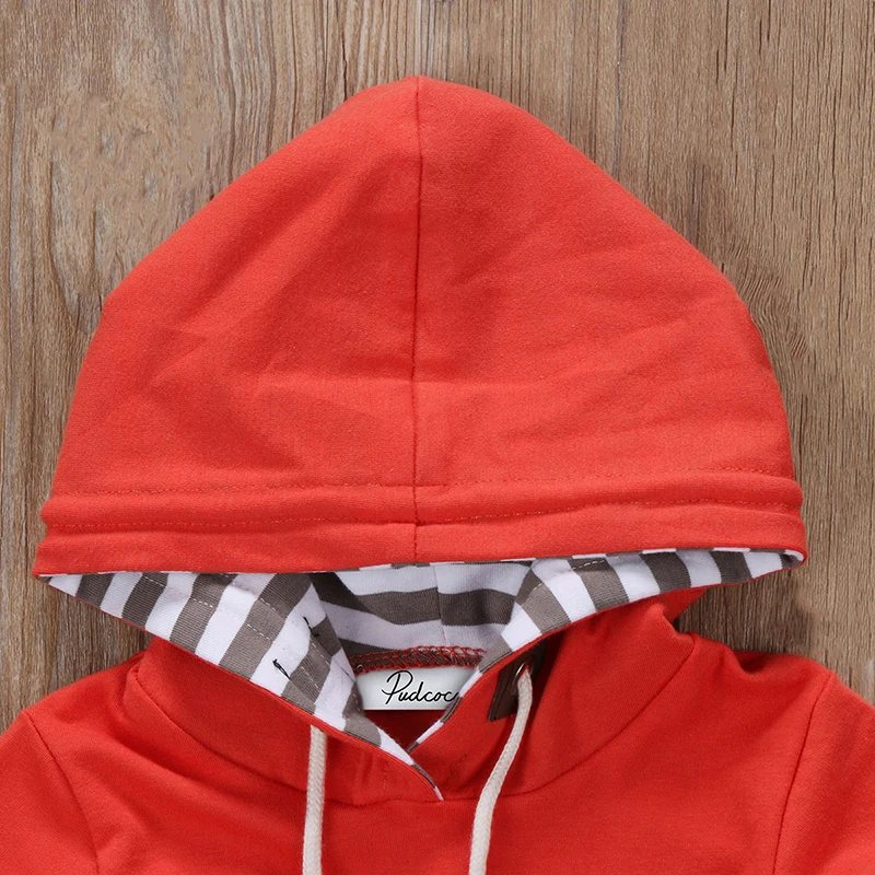 Осень 2017 осенняя одежда для новорожденных Оранжевый Топ с длинным рукавом и