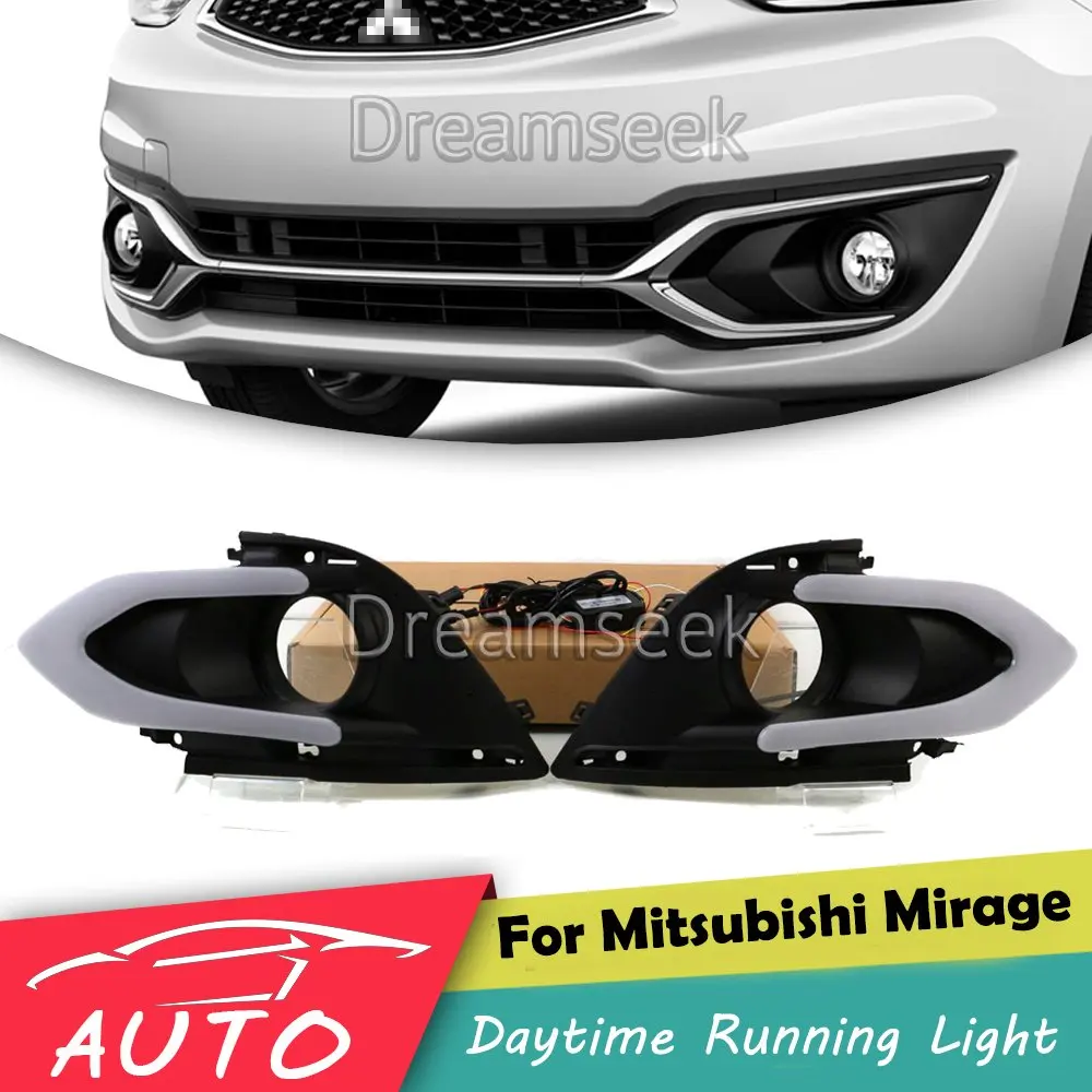 DRL для Mitsubishi Mirage / GT 2016 2017 Светодиодные Автомобильные дневные ходовые огни реле