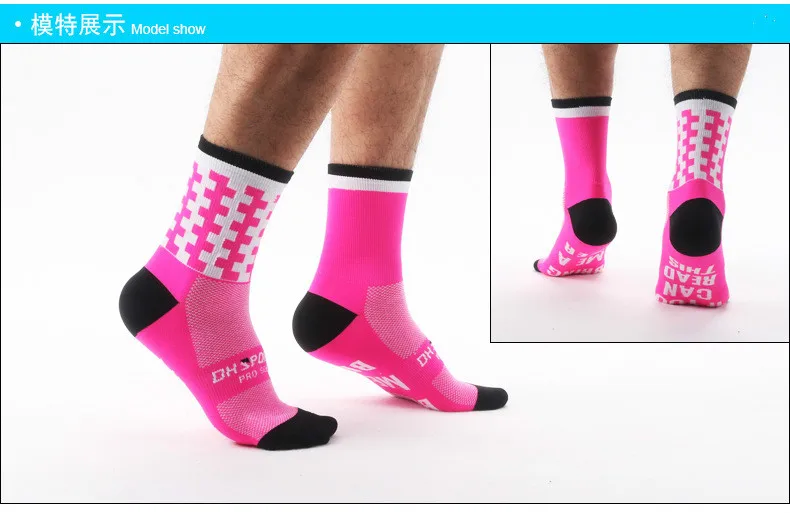 Pink Calcetines Ciclismo мужские wo мужские беговые скейтборды велосипедные носки Hombre футбольные Леггинсы Баскетбол Спорт Meias Пилатес футбол - Цвет: Pink