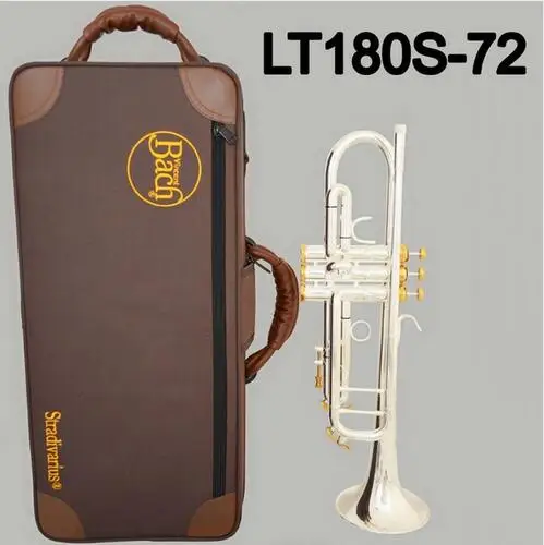 Bach Stradivarius Профессиональный Bb Труба LT180S 72 посеребренные Золотые ключи