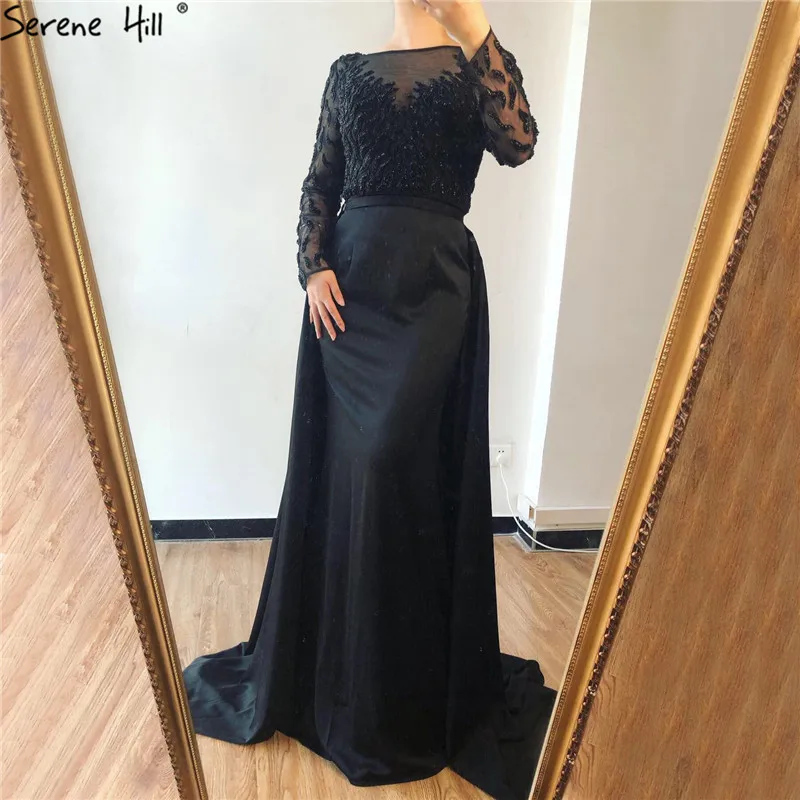 2019 Красные новые бисерные Вечерние платья Русалка с длинным рукавом модные