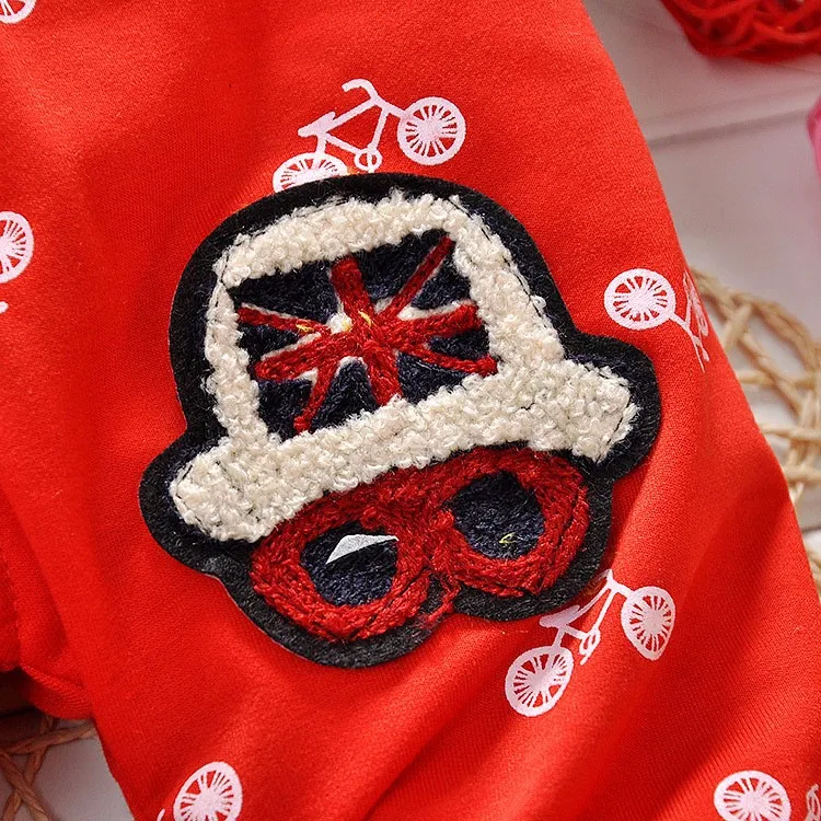 Осень 2016 новые хлопковые детские брюки милые Мультяшные штаны с вышивкой для