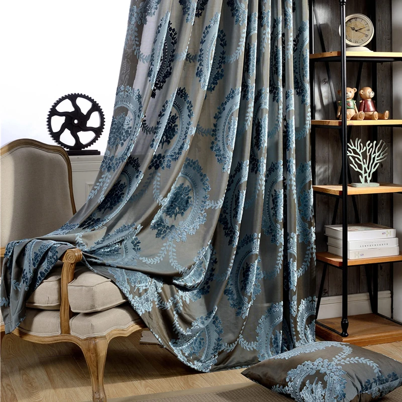 Роскошные жаккардовые занавески в европейском стиле для гостиной высокого
