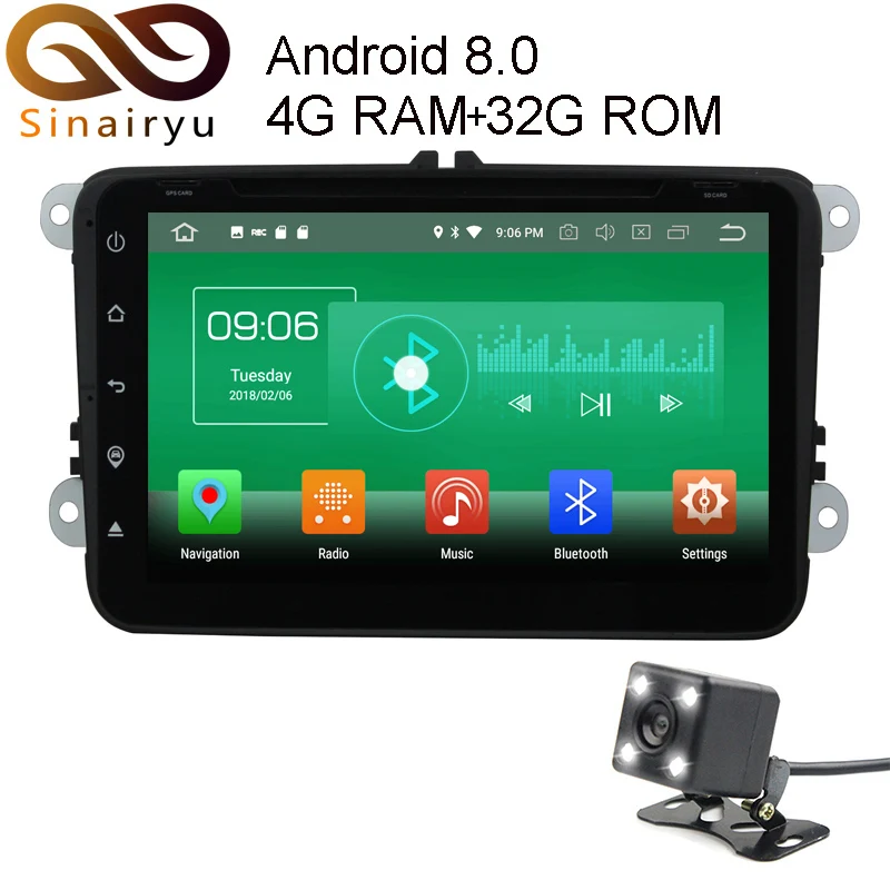 Sinairyu 4 г Оперативная память Android 8 0 DVD для Volkswagen VW Passat B6 B7 CC Golf Magotan Octa Core 32 Встроенная