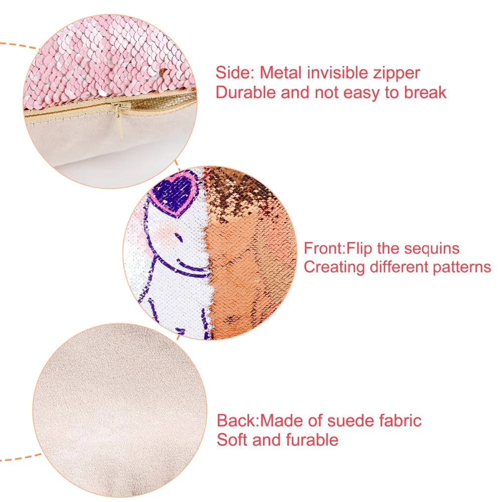 

HUIRAN 40*40CM High Quality Rose gold Unicorn Pillow ase For Unicorn Party Birthday Unicorn Anniversary Unicornio Party Supplies