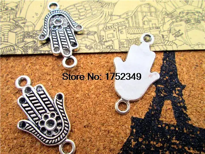 60 шт. древний тибетские серебряные подвески в виде руки хамсы с подвесками Хамса