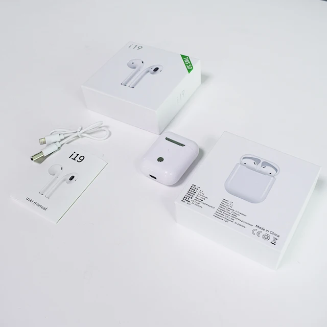 Мини TWS наушники I19 с сенсорным управлением, беспроводные наушники True 5,0, Bluetooth, беспроводной зарядный чехол, стерео гарнитура для всех телефонов