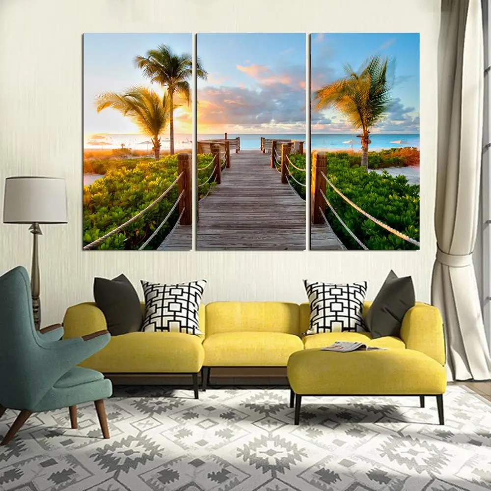 

Drop shipping 3 Panel printed painting Landscape painting Wall Art Picture Home Decoration Living Room Modern painting LS498