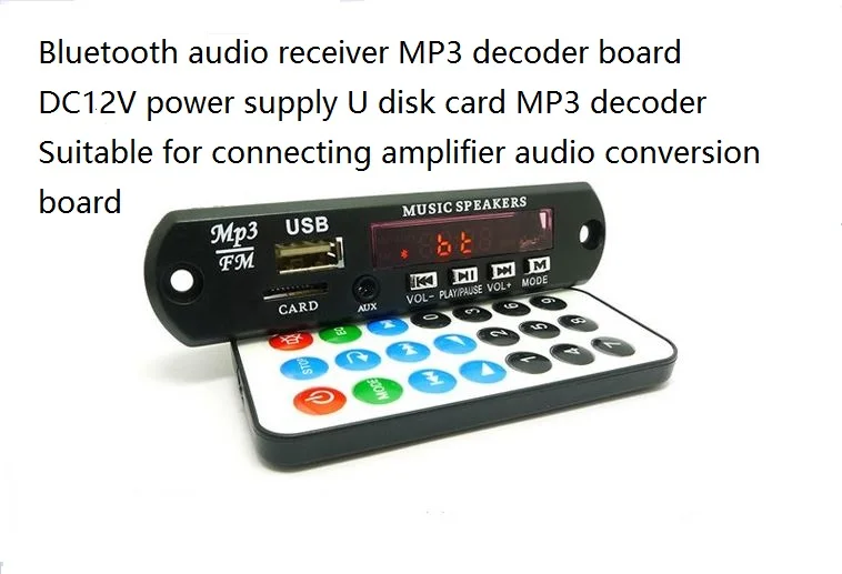 Фото Bluetooth audio receiver MP3 decoder board DC12V power supply U disk card Электроника Bluetooth audio receiver MP3 decoder board DC12V power supply U disk card Электроника