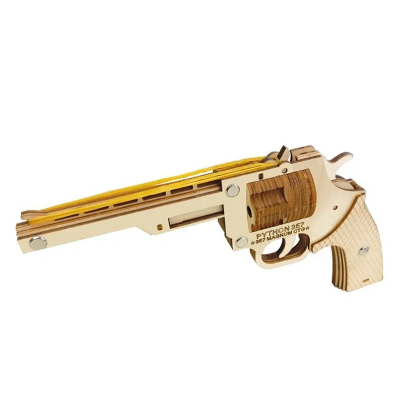 New Assembly DIY Education Toy 3D Wooden Model Puzzles For Kids Gifts Of Revolver rubber band gun | Игрушки и хобби