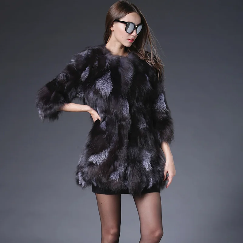 2018 однотонное толстое длинное пальто с натуральным мехом прямые продажи новый