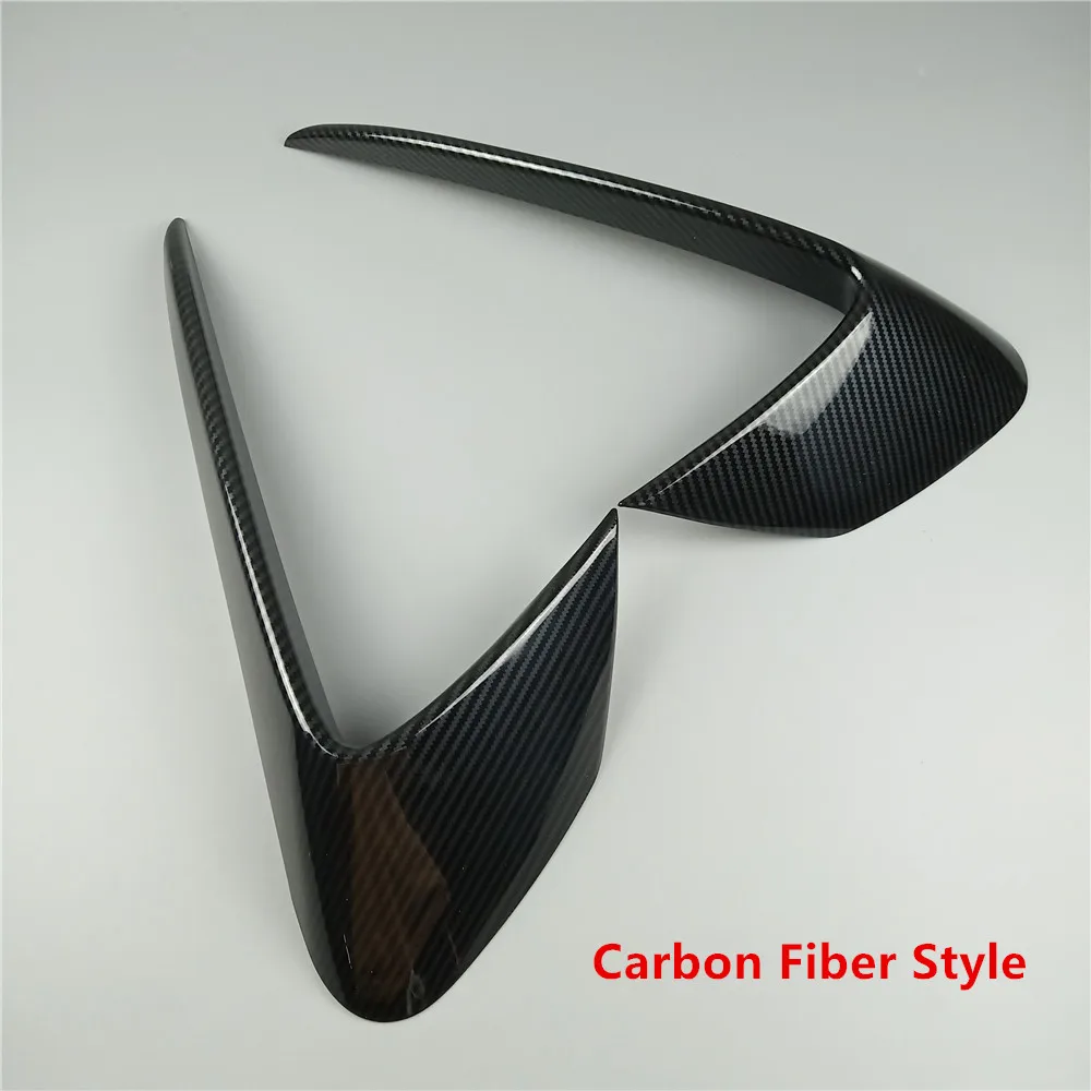 Carbon Fiber Color Передняя противотуманная фара ветер нож клыки отделка полоски 2 шт. для Mercedes Benz CLA C117 200 220- автомобильный Стайлинг Защита кузова чехлы - Название цвета: Carbon Fiber Color