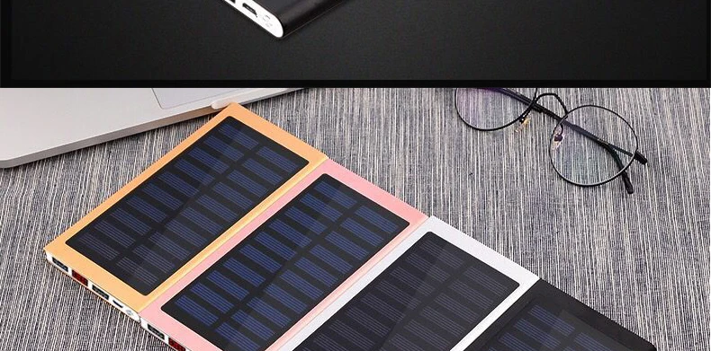 Солнечная батарея 30000 mah внешний аккумулятор 2 USB светодиодный блок питания