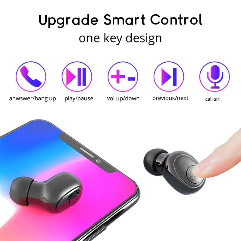 Спортивные Беспроводные наушники TWS Bluetooth 5,0, гарнитура, наушники 3500 мА/ч, зарядный держатель для samsung a50 s8 iPhone 7 Plus Umidigi mi9