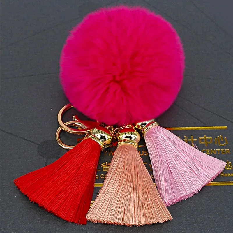 Новинка 1 шт. пышные шаровые брелоки с кисточками милые Брелоки для ключей