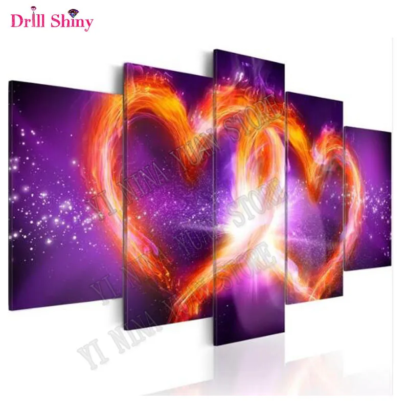 

5 pcs Red Heart Design,3D DIY Diamond Embroidery,Diamond Painting love,full square drill,Diamond Mosaic,Mosaic pattern