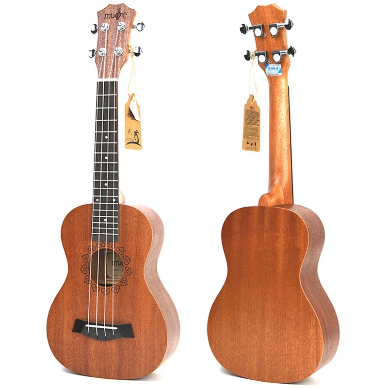21 Inch Ukulele Sapele Soprano Beginner Guitar Dolphin Pattern Mahogany Neck Delicate Tuning Peg 4 Strings Woo | Спорт и развлечения