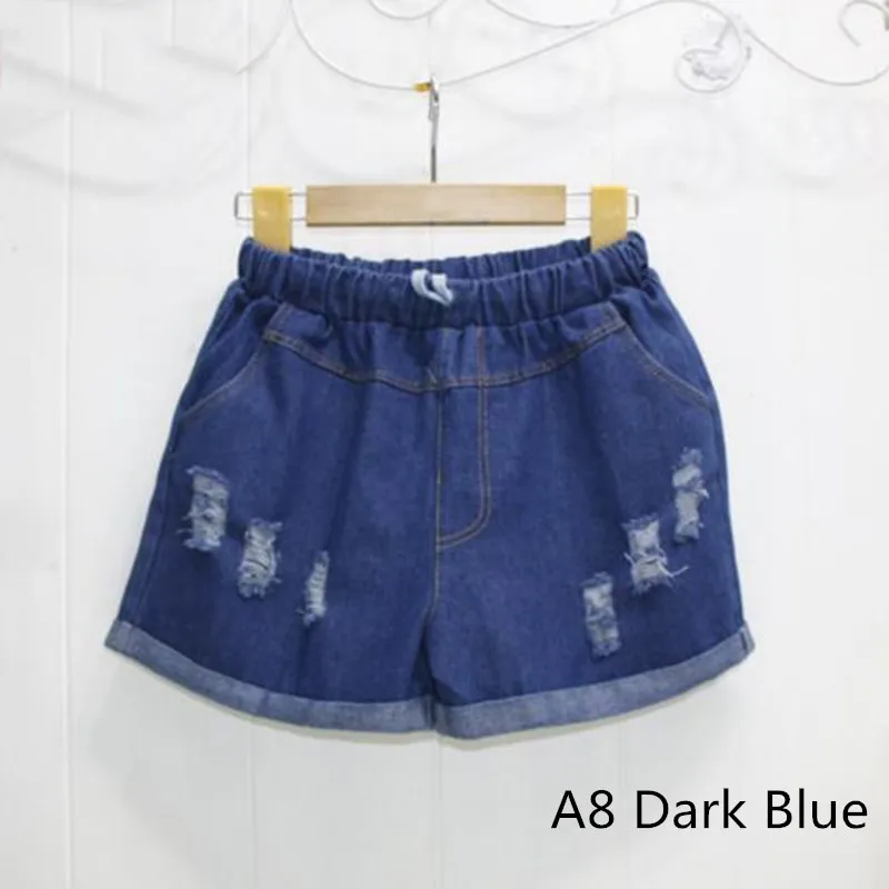 Hot Sale 1PC Summer Women Shorts High Waist Stretch Blue Denim Shorts Loose Slim Hole Jeans Casual Women Clothings Female Gifts