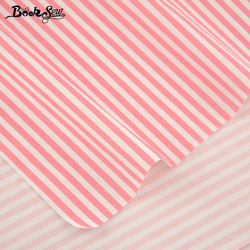 Booksew Новый 100% хлопок Twill Ткань розовые полоски дизайн домашний текстиль Материал