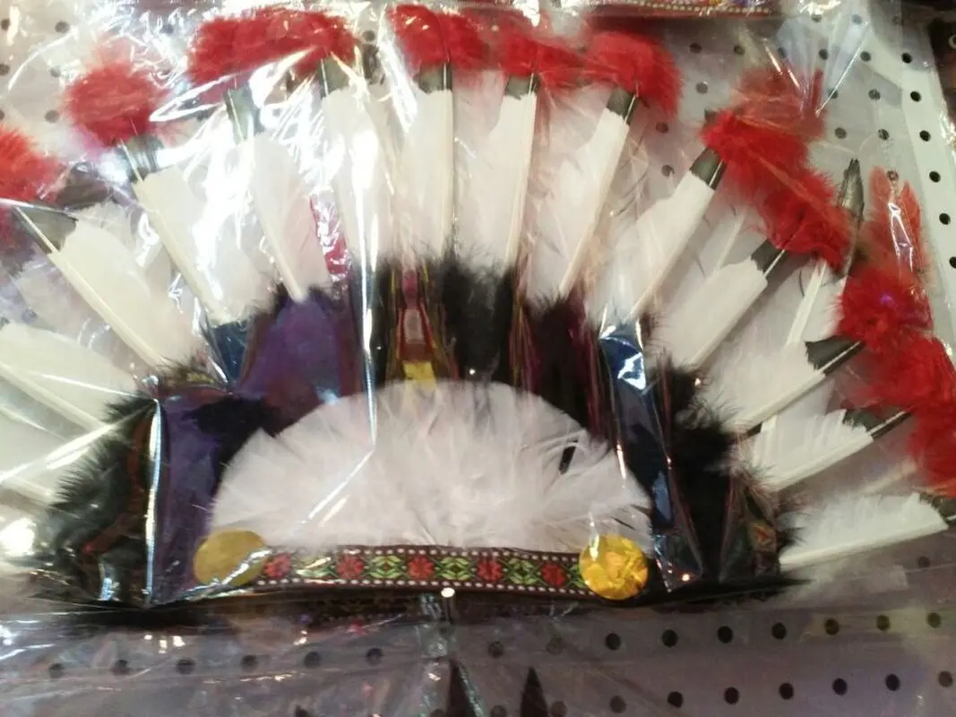 Indian feathered head with Brazil Carnival feather headdress 17 chieftain headwear | Дом и сад