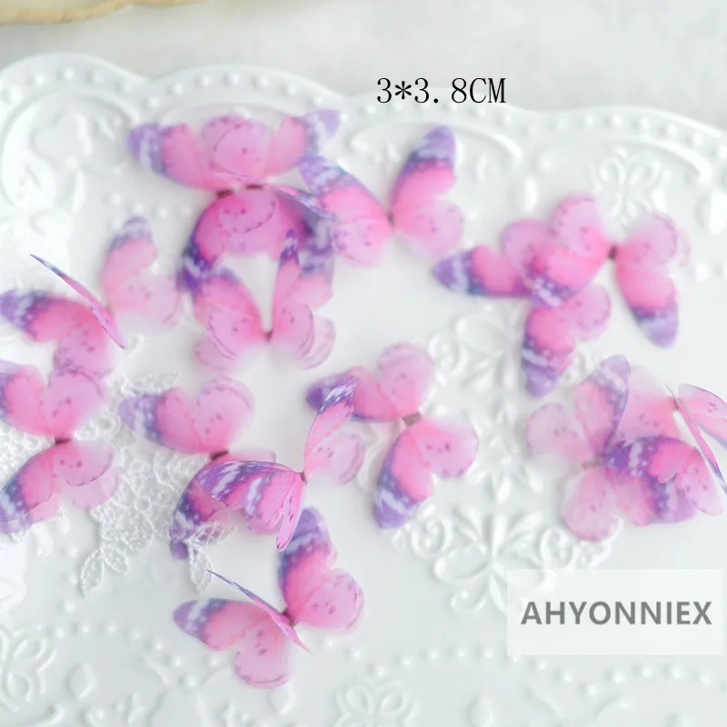 10 шт. нашивки бабочки из шифона AHYONNIEX аппликации для платья аксессуары волос