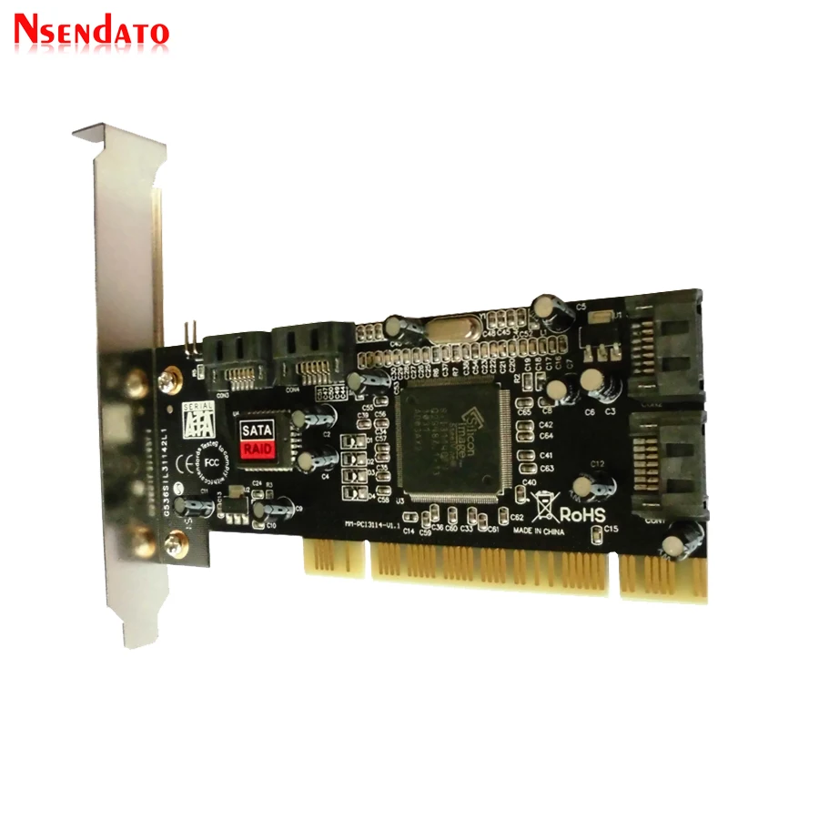 PCI Sata Внутренний Порты и разъёмы s Serial ATA контроллер карты 4 Sil3114 Чипсет 013577 с 2