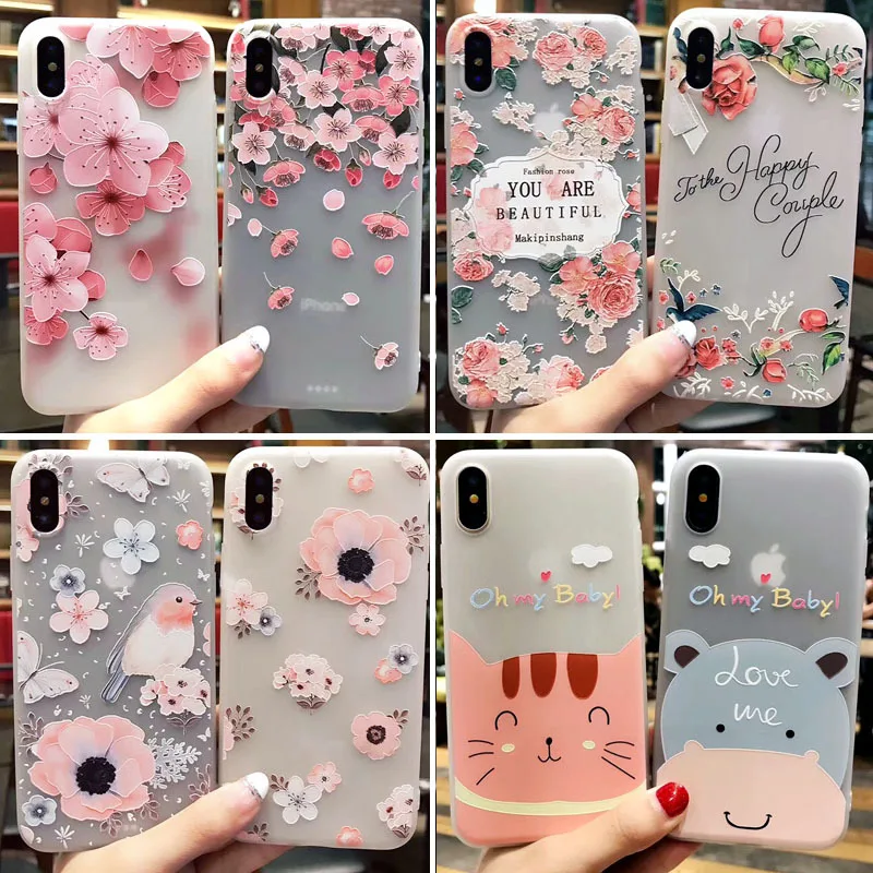 10 шт. в упаковке для iPhone 7 чехол с цветами мягкий TPU силиконовый 5 5S SE i6 6s i7 i8 Plus