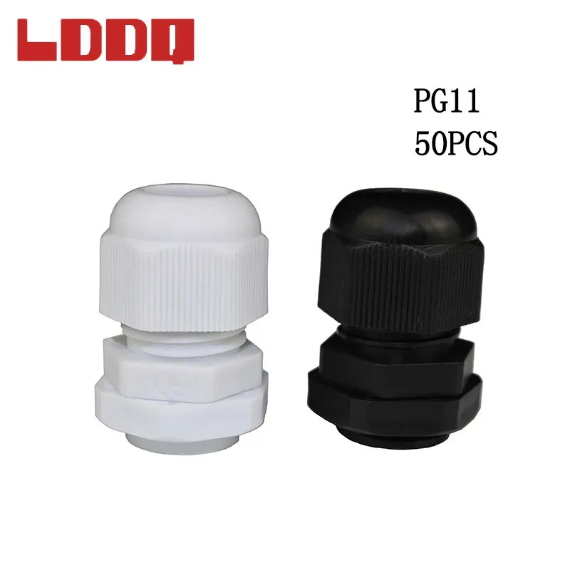 LDDQ 50 шт нейлоновый пластиковый водонепроницаемый кабельный ввод PG11 для 5 11 мм