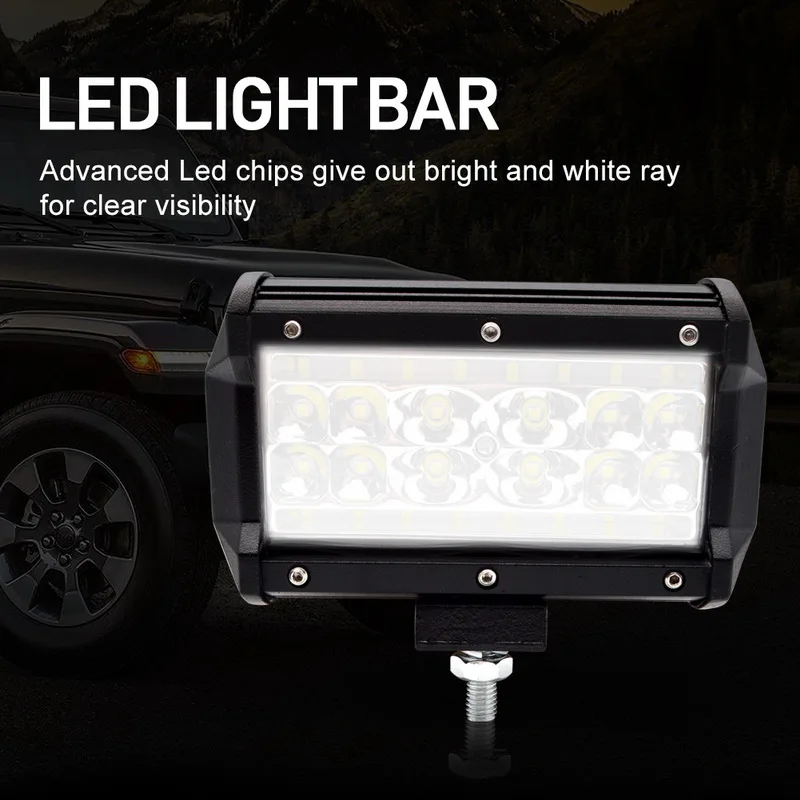 

Safego 5 inch 84W LED Work Light Bar Spot Beam 12V 24V IP67 Off Road LED 4WD ATV UTV UAZ UTE Motorbike Boat 2019 New Product