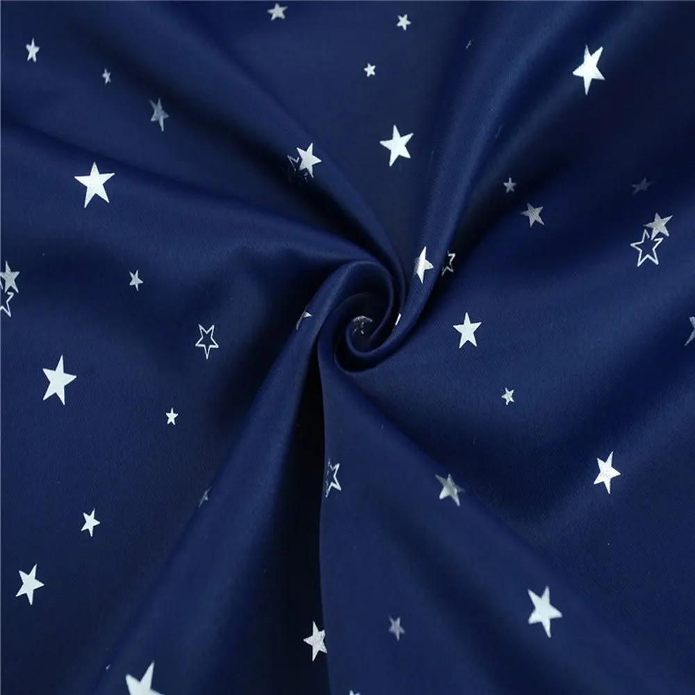 Navy Blue NICETOWN 1 шт. Звездные затемненные шторы для гостиной, детские шторы для девочек, комнаты, спальни, Декор, рождественское милое Сверкающее серебро, звезда - Цвет: Navy Blue