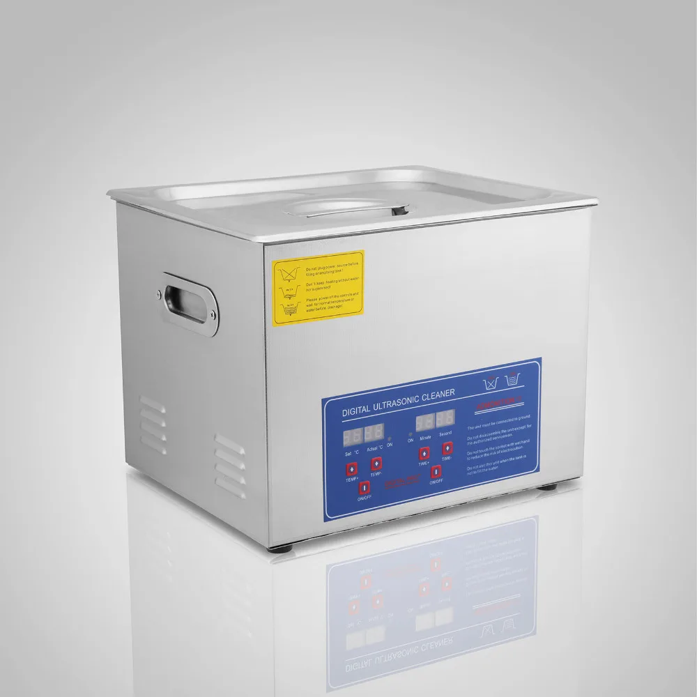 

Vevor Digital Control Stainless Steel 15L Commercial Ultrasonic Cleaner with Heater