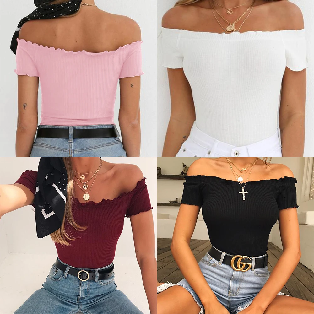 2019 новые модные боди с вырезом лодочкой|Боди| |