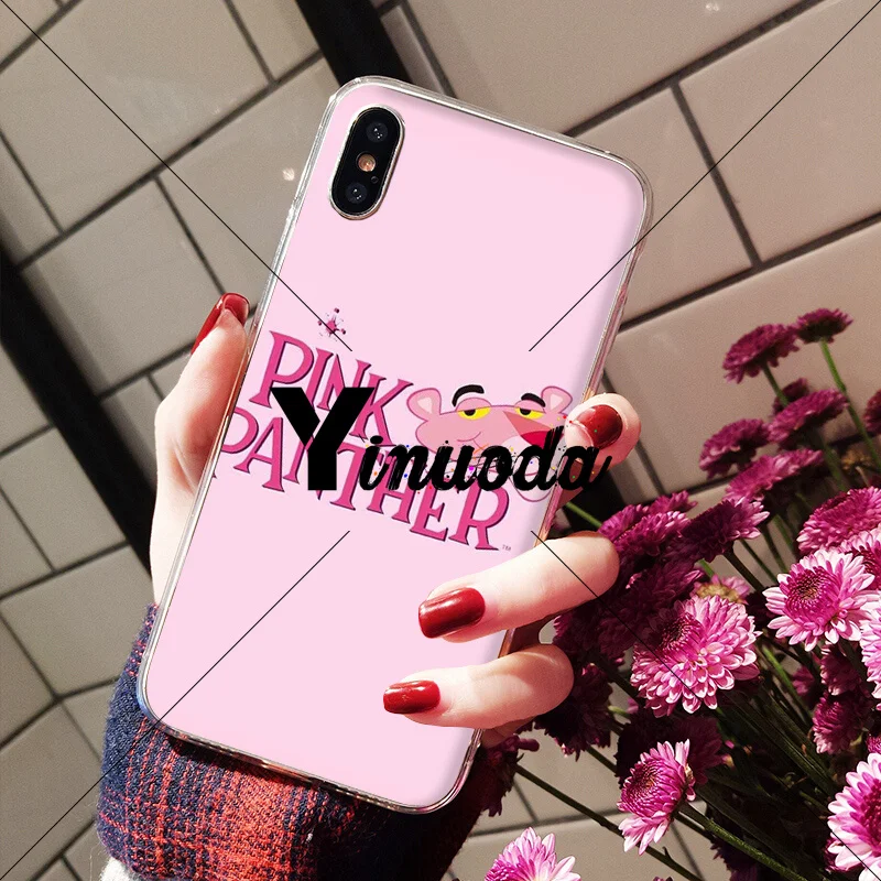 Yinuoda Розовая пантера прозрачный мягкий чехол для телефона Apple iPhone 8 7 6 6S Plus X XS MAX 5 5S