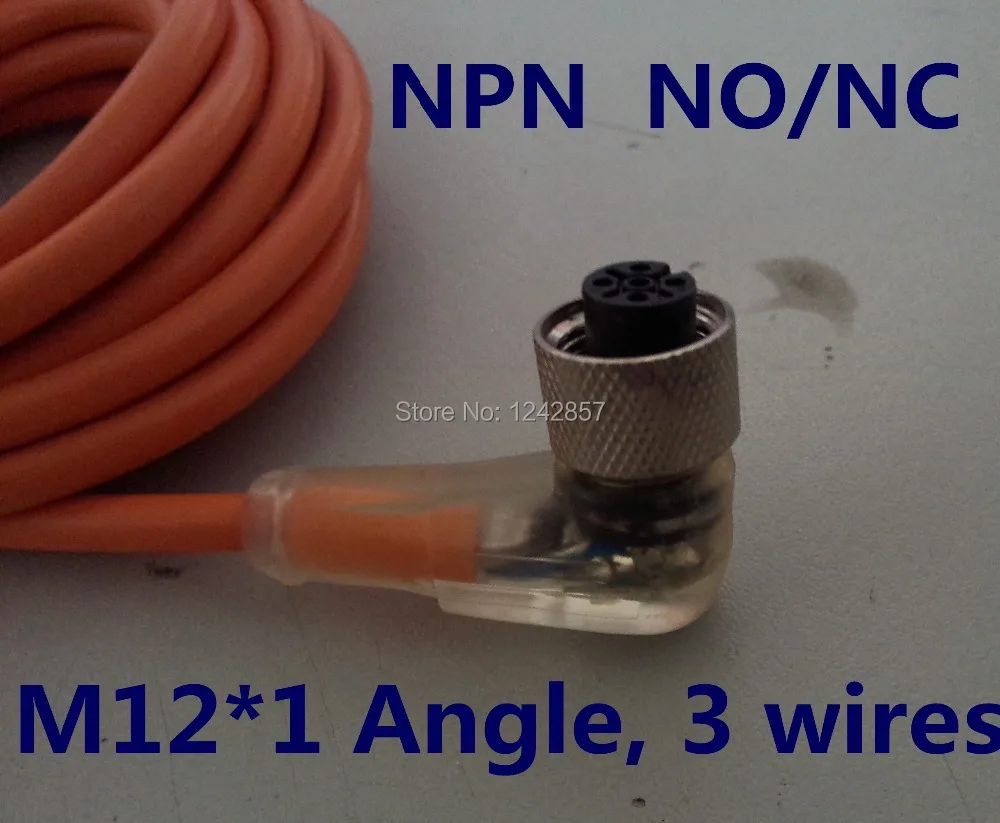Бесплатная доставка, M12 * 1, 3 провода NPN, NO/NC прямой разъем датчика, гнездовой соединитель со светодиодсветильник кой