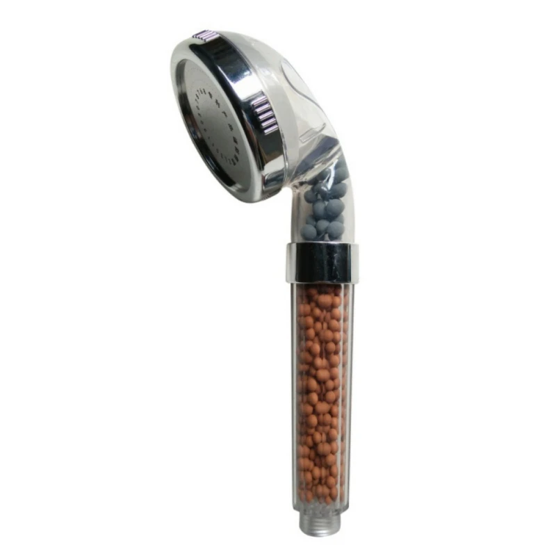 

High Pressure Handheld Single Head Water Saving Rainfall Chrome Shower Pure Triple Filter Shower Head Anion Energy Ball
