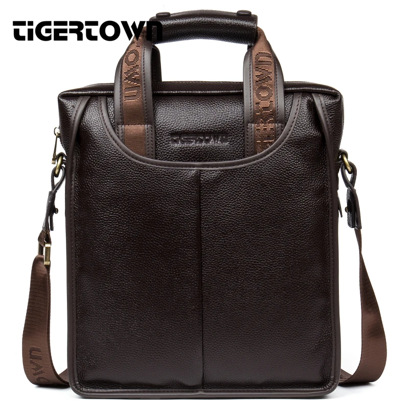Мужская сумка мессенджер TIGERTOWN из 100% натуральной воловьей кожи на плечо для