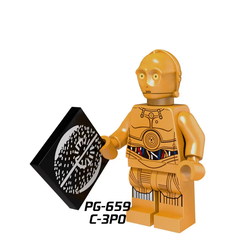 Одна Звездный план Супер битва дроид космические войны Робот C3PO R2D2 Snowtrooper строительные блоки наборы кирпичные игрушки для детей - Цвет: Многоцветный