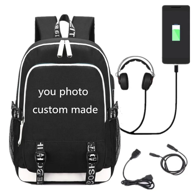 PS Game Life Is Strange USB рюкзак школьный рюкзак косплей мультфильм черный ноутбук дорожные сумки на плечо - Цвет: Custom made