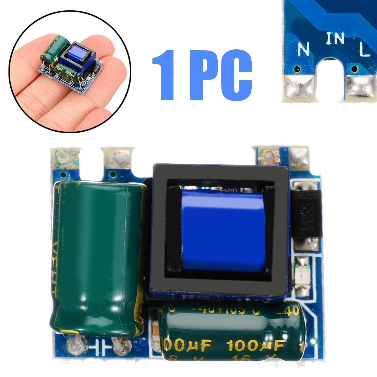 Новый 23 5x16x13 5 мм AC DC преобразователь 110V 220V 230V to 5V изолированный коммутации Питание