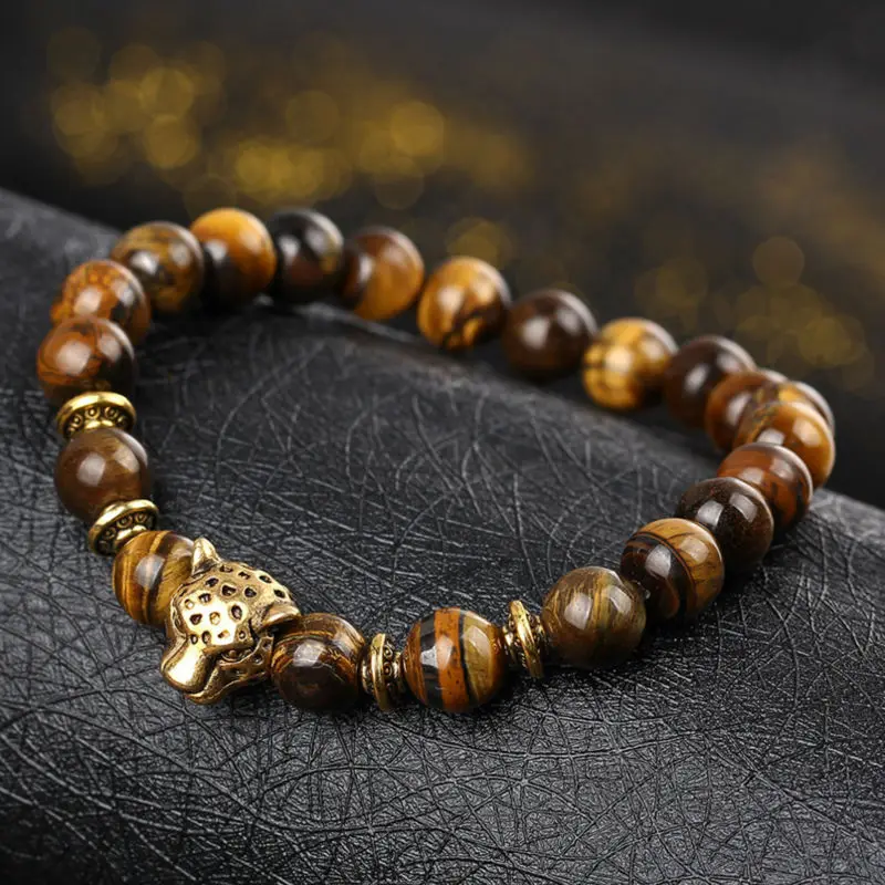 Браслеты с бусинами из натурального камня для мужчин и женщин изящные украшения