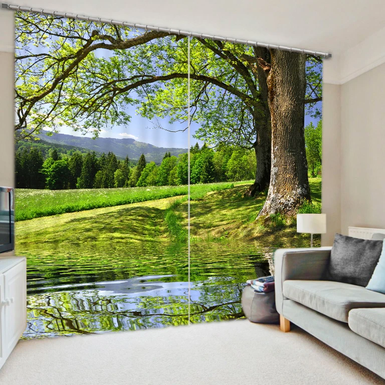 

3D Outdoor Printing Curtains With Bedding Room Living Room or Hotel Cortians Thick Sunshade Window Curtains