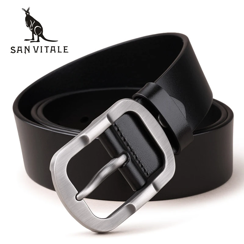 Мужской ремень из натуральной воловьей кожи SAN VITALE винтажный ковбойский с
