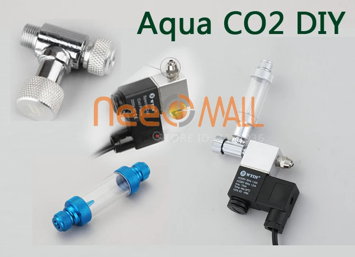 Chihiros Wyin Аквариум CO2 diy части с регулятором Соленоидный клапан иглы Chek клапан счетчик пузырьков газовая труба аквариум для рыб