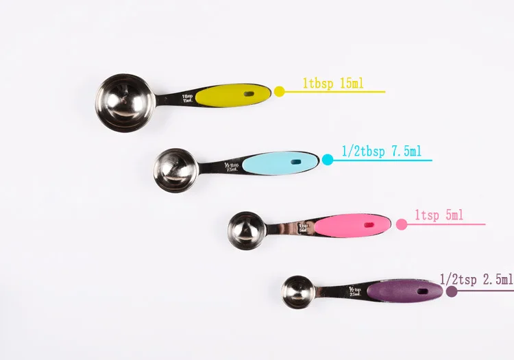 4 Piece Measuring spoon &amp 304 stailness steel solf handle wholesale |