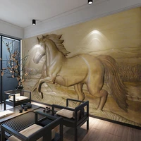 custom any size 3d stereoscopic relief horse background photo wallpaper for living room sofa bedroom wall art mural de parede 3d